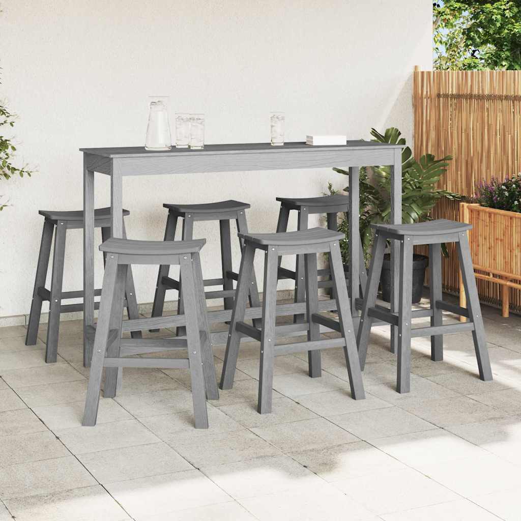 Garten Bar Set 6 pcs Hellgrau HDPE