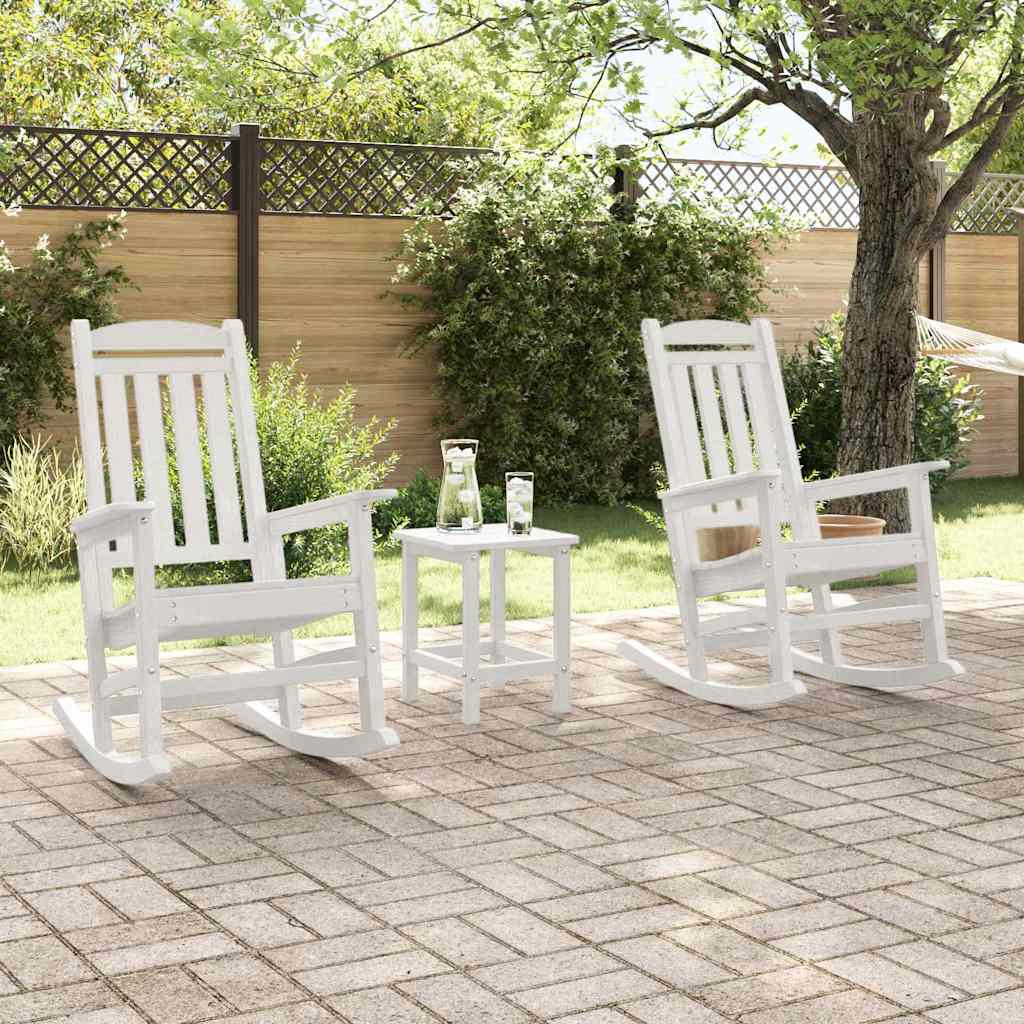 Schaukelstuhl für den Garten 2 pcs Weiß 70 x 92 x 108cm Plastik