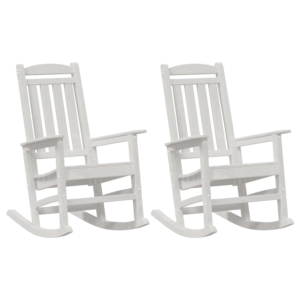 Schaukelstuhl für den Garten 2 pcs Weiß 70 x 92 x 108cm Plastik