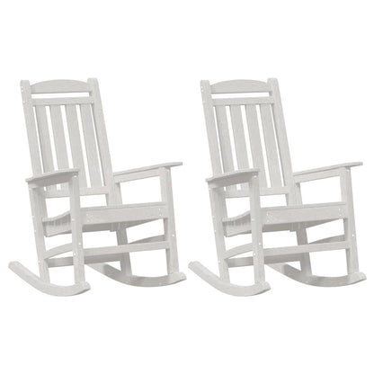 Schaukelstuhl für den Garten 2 pcs Weiß 70 x 92 x 108cm Plastik