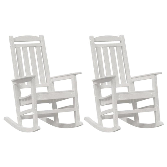 Schaukelstuhl für den Garten 2 pcs Weiß 70 x 92 x 108cm Plastik