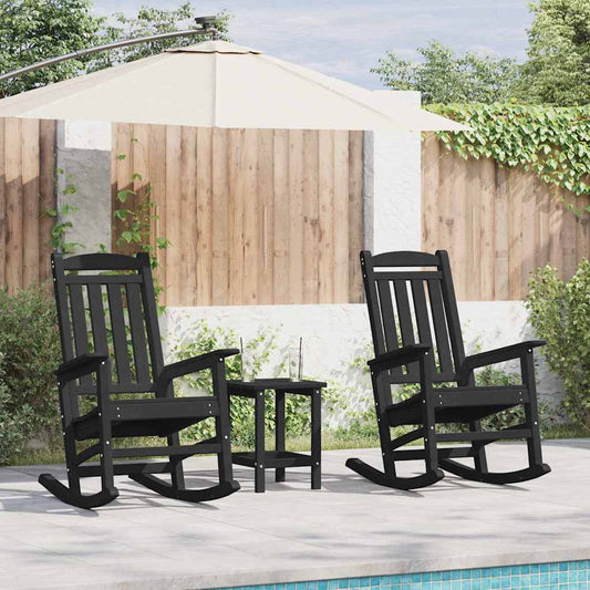 Schaukelstuhl für den Garten 2 pcs Schwarz 70 x 92 x 108cm