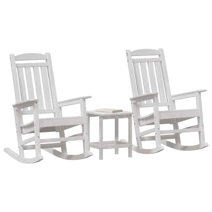 Schaukelstuhl für den Garten 3 pcs Weiß 38 x 38 x 46cm Plastik