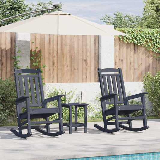 Schaukelstuhl für den Garten 3 pcs Marineblau 38 x 38 x 46cm
