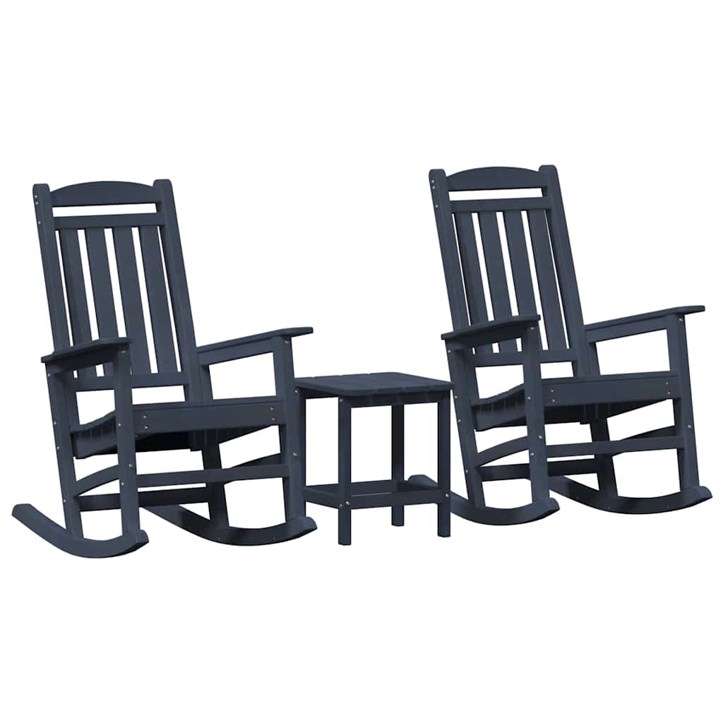 Schaukelstuhl für den Garten 3 pcs Marineblau 38 x 38 x 46cm