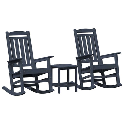Schaukelstuhl für den Garten 3 pcs Marineblau 38 x 38 x 46cm