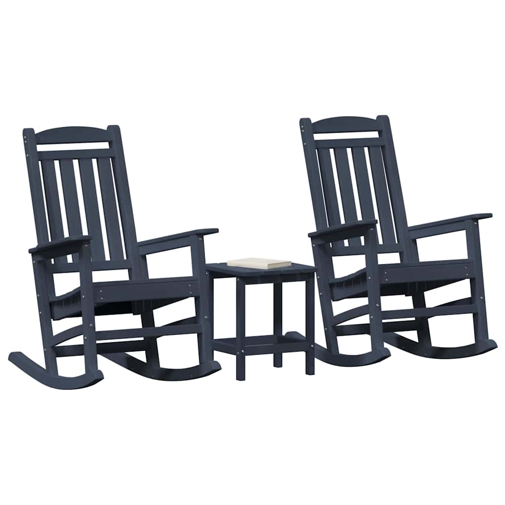 Schaukelstuhl für den Garten 3 pcs Marineblau 38 x 38 x 46cm