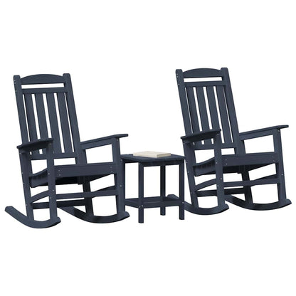 Schaukelstuhl für den Garten 3 pcs Marineblau 38 x 38 x 46cm