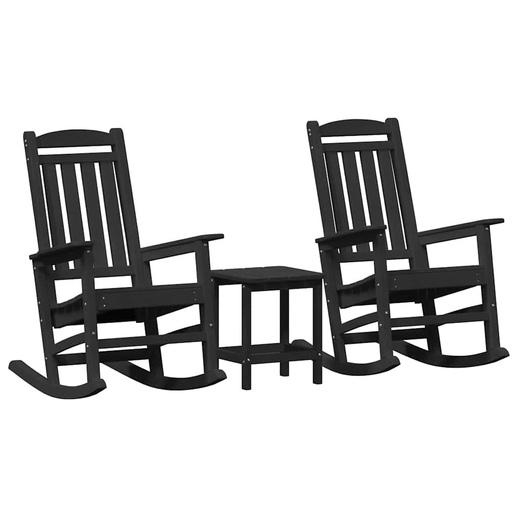 Schaukelstuhl für den Garten 3 pcs Schwarz 38 x 38 x 46cm