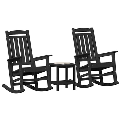 Schaukelstuhl für den Garten 3 pcs Schwarz 38 x 38 x 46cm
