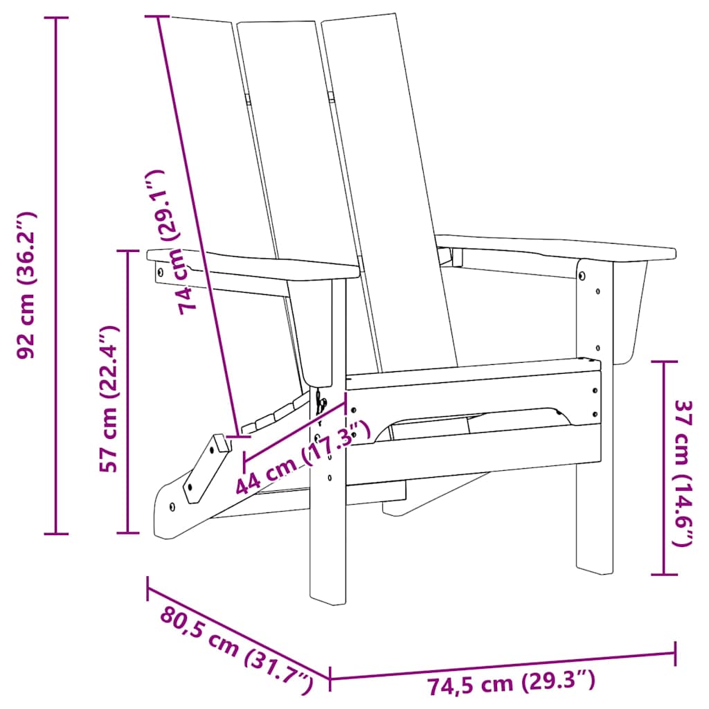 Garten Lounge Möbel 2 pcs Marineblau 74.5 x 80.5 x 90cm Plastik