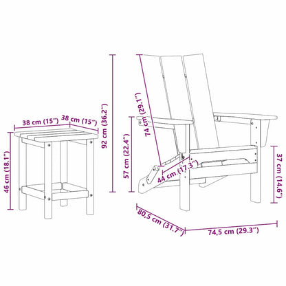 Garten Lounge Möbel 3 pcs Weiß 38 x 38 x 46cm Plastik