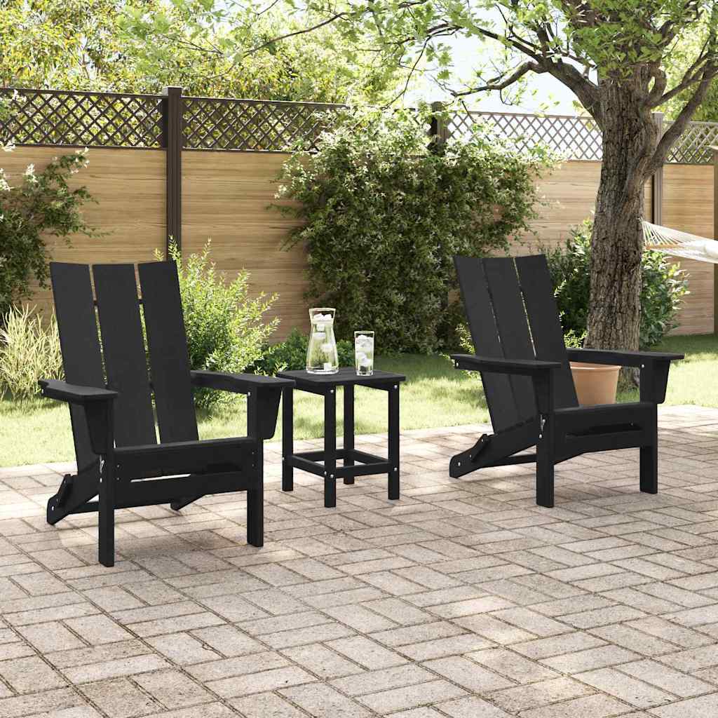 Garten Lounge Möbel 3 pcs Schwarz 38 x 38 x 46cm Plastik