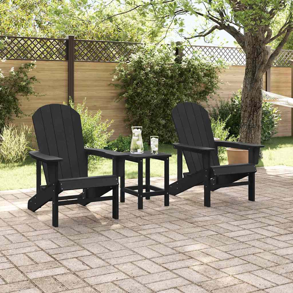 Garten Lounge Möbel 3 pcs Schwarz 38 x 38 x 46cm Polyethylen