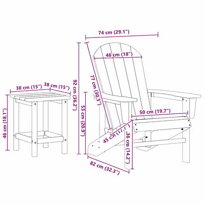 Garten Lounge Möbel 3 pcs Schwarz 38 x 38 x 46cm Polyethylen