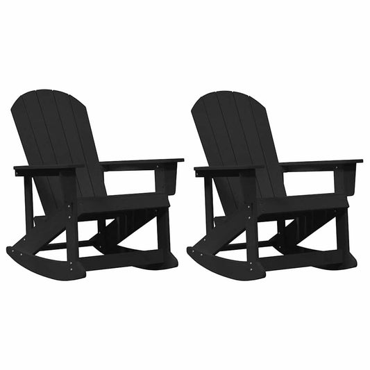 Adirondack Schaukelstühle 2 pcs Schwarz HDPE