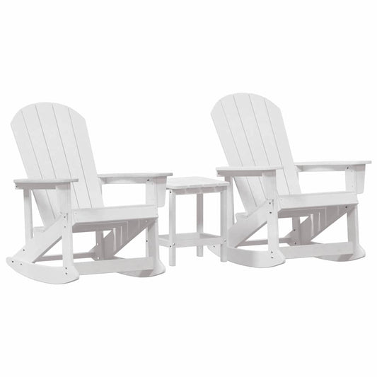 Garten Lounge Set 3 pcs Weiß HDPE