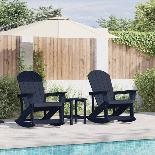 Garten Lounge Set 3 pcs Marineblau HDPE