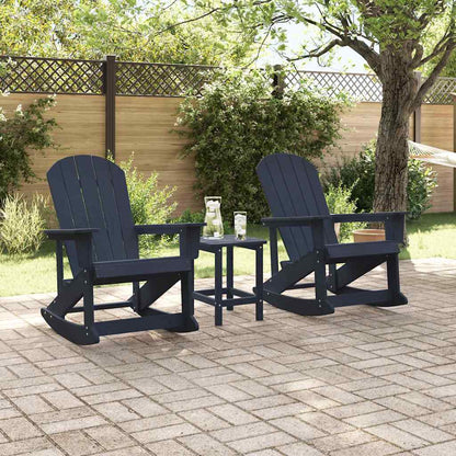 Garten Lounge Set 3 pcs Marineblau HDPE