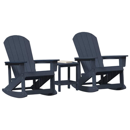 Garten Lounge Set 3 pcs Marineblau HDPE