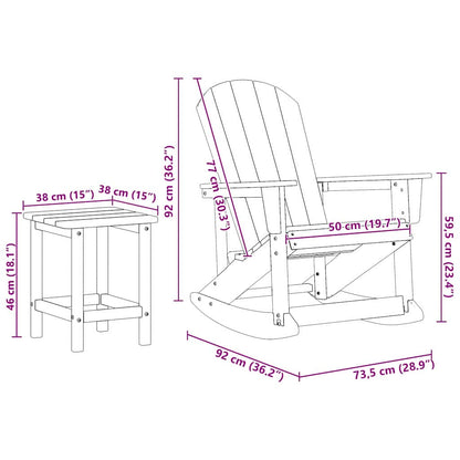 Garten Lounge Set 3 pcs Marineblau HDPE
