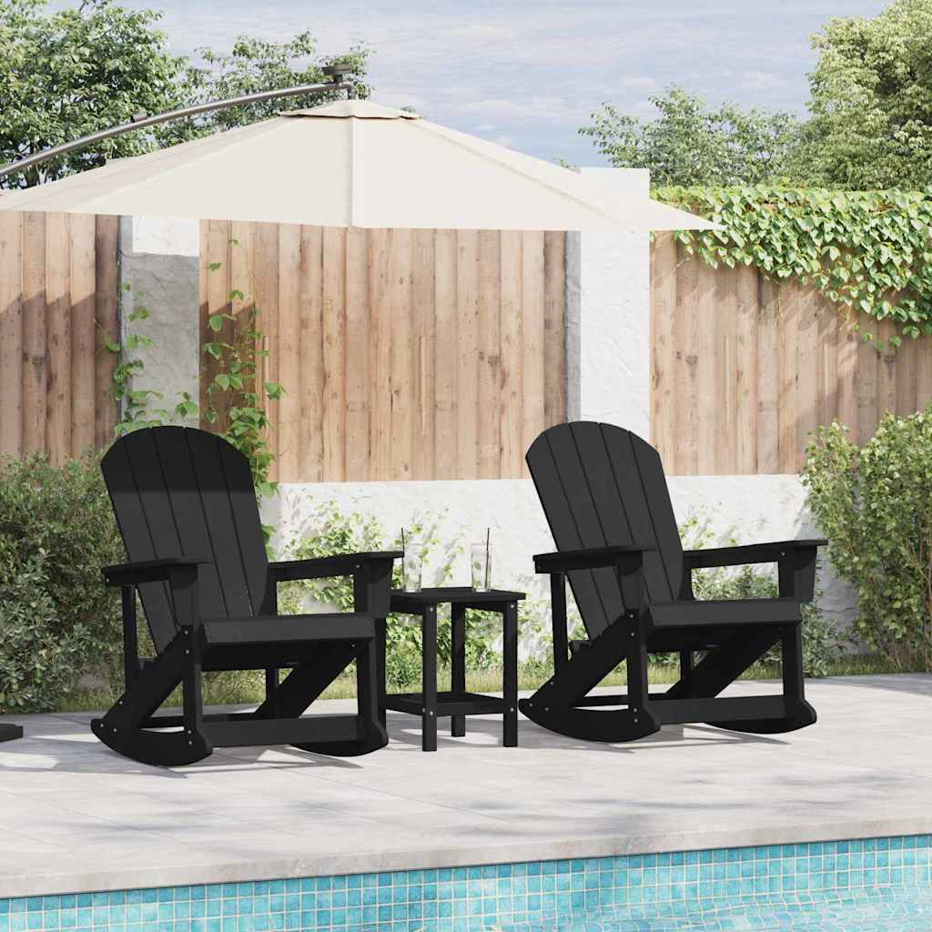 Garten Lounge Set 3 pcs Schwarz HDPE
