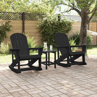 Garten Lounge Set 3 pcs Schwarz HDPE