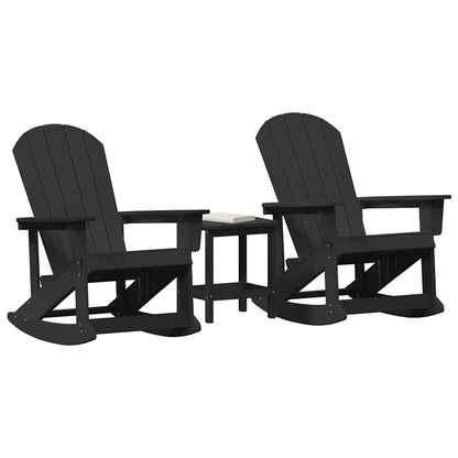 Garten Lounge Set 3 pcs Schwarz HDPE