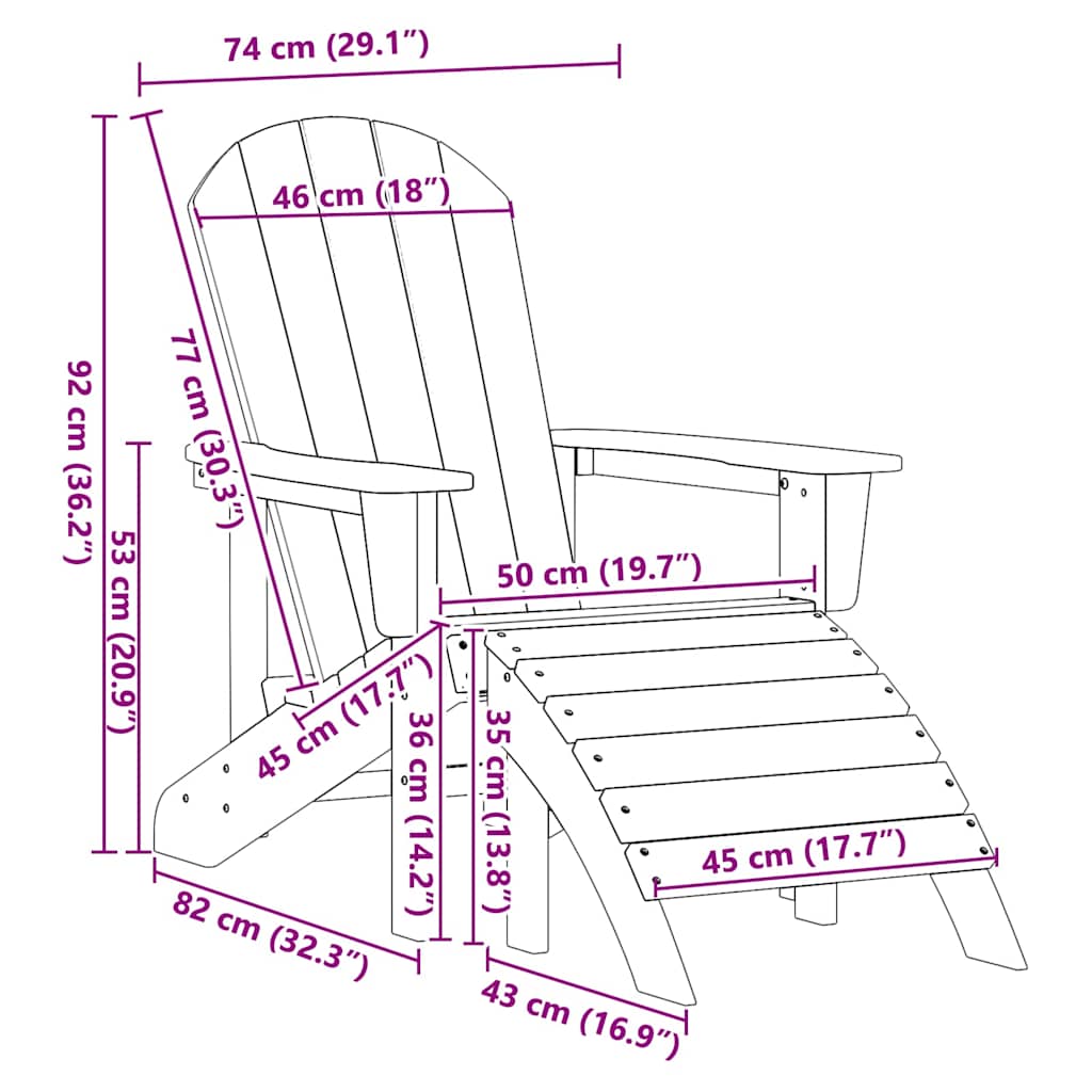 Garten Lounge Möbel 2 pcs Schwarz 74 x 82 x 90cm Plastik