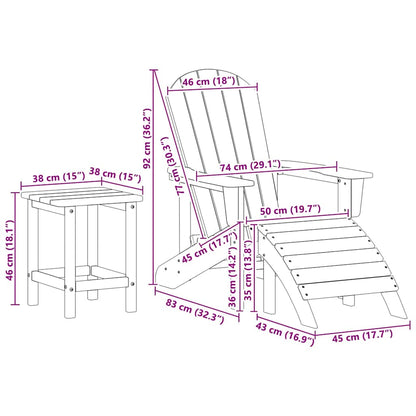 Garten Lounge Möbel 3 pcs Marineblau 38 x 38 x 46cm Plastik