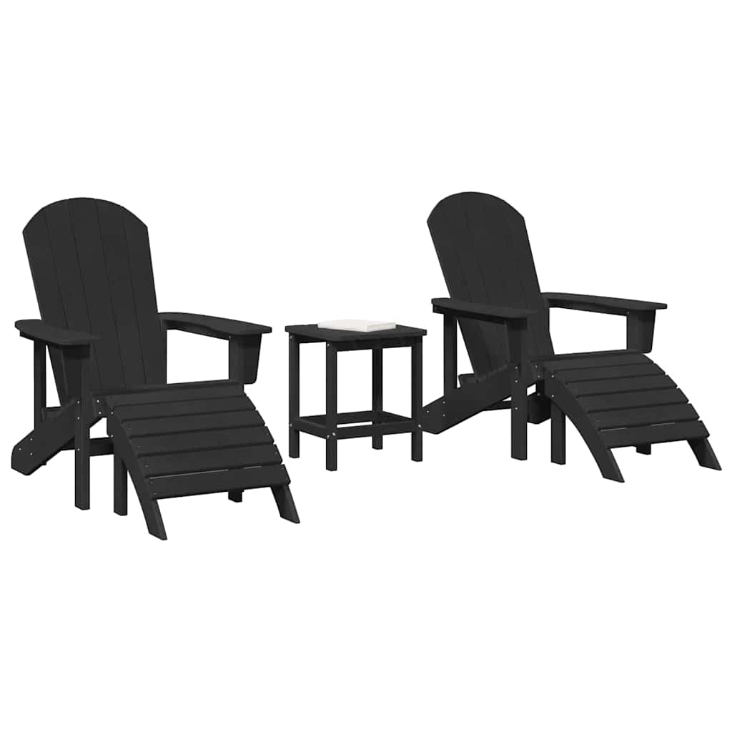 Garten Lounge Möbel 3 pcs Schwarz 38 x 38 x 46cm Plastik