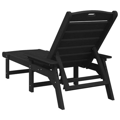 Garten Lounge Möbel 2 pcs Schwarz 53 x 195.5 x 30cm Polyethylen