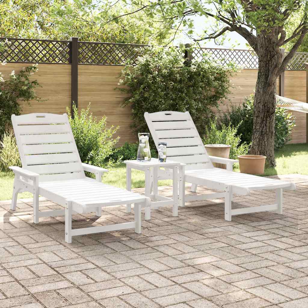 Garten Lounge Möbel 3 pcs Weiß 38 x 38 x 46cm Polyethylen
