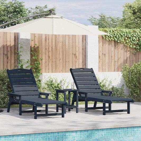 Garten Lounge Möbel 3 pcs Marineblau 38 x 38 x 46cm Polyethylen