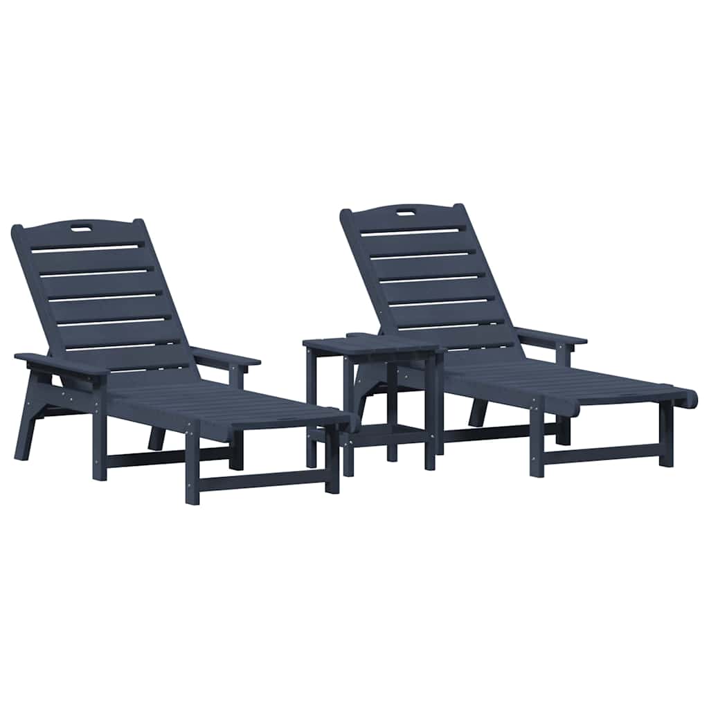 Garten Lounge Möbel 3 pcs Marineblau 38 x 38 x 46cm Polyethylen
