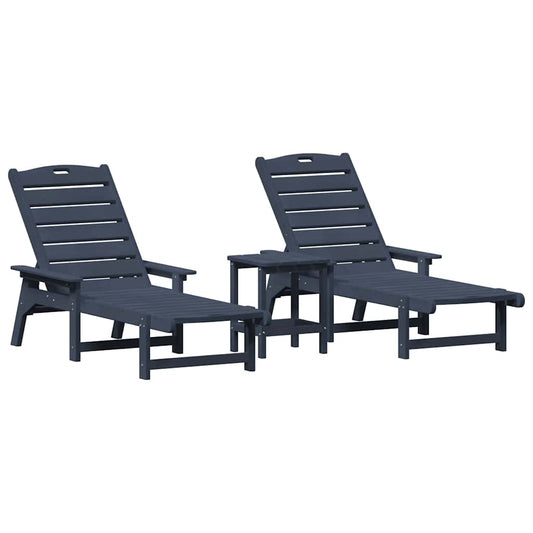 Garten Lounge Möbel 3 pcs Marineblau 38 x 38 x 46cm Polyethylen