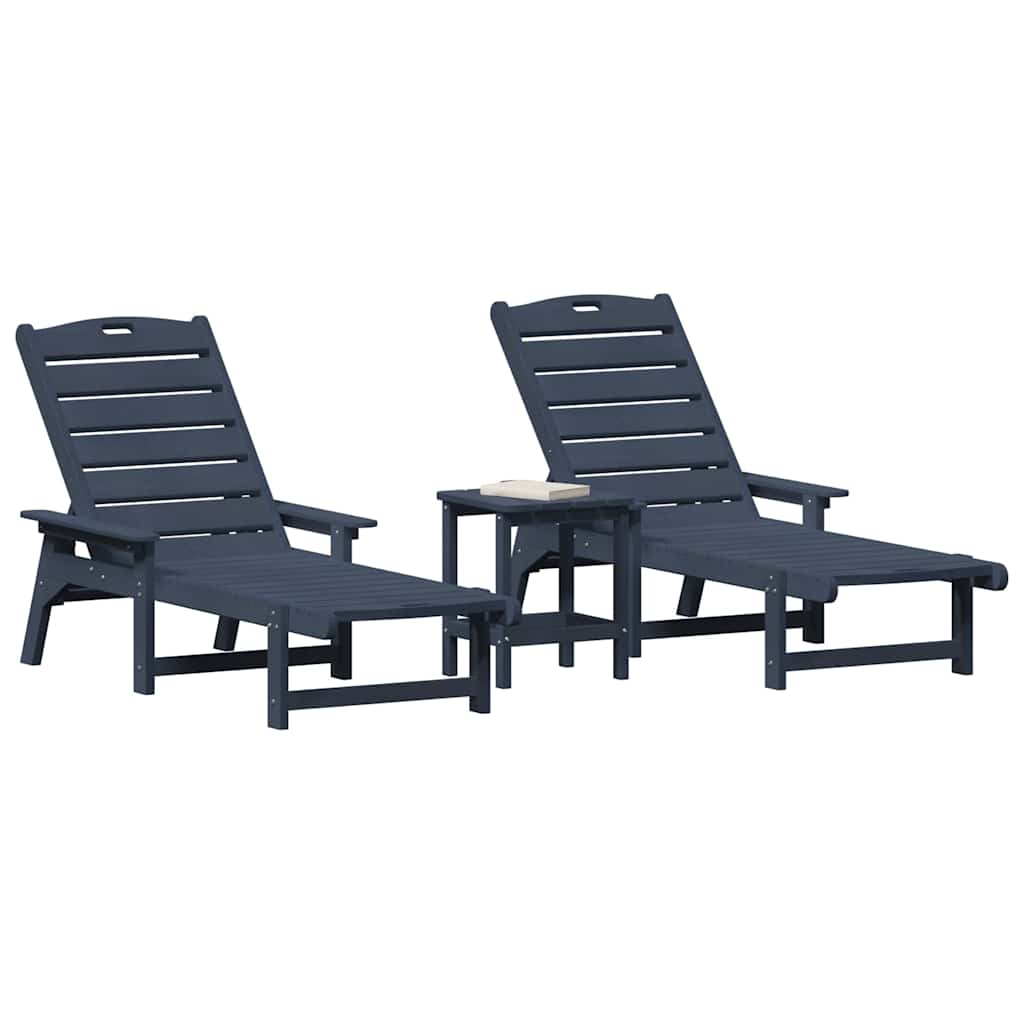 Garten Lounge Möbel 3 pcs Marineblau 38 x 38 x 46cm Polyethylen