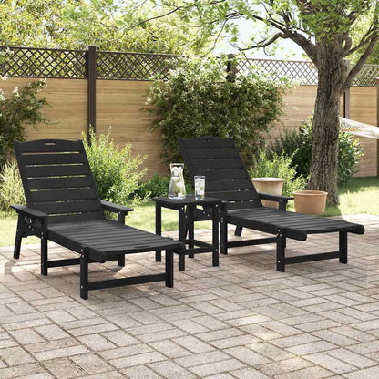 Garten Lounge Möbel 3 pcs Schwarz 38 x 38 x 46cm Polyethylen