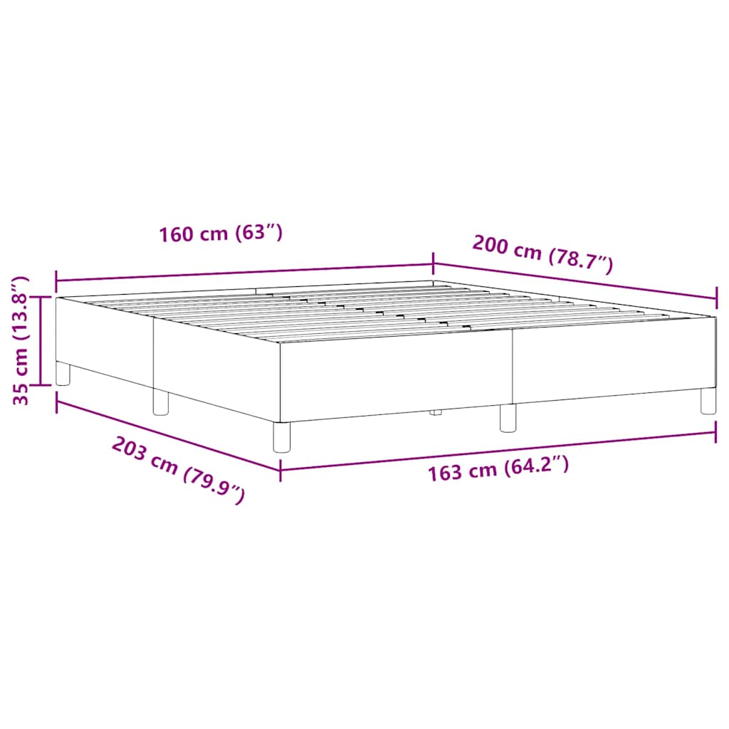 Bettgestell Grau-Grün 160 x 200 cm Cordstoff