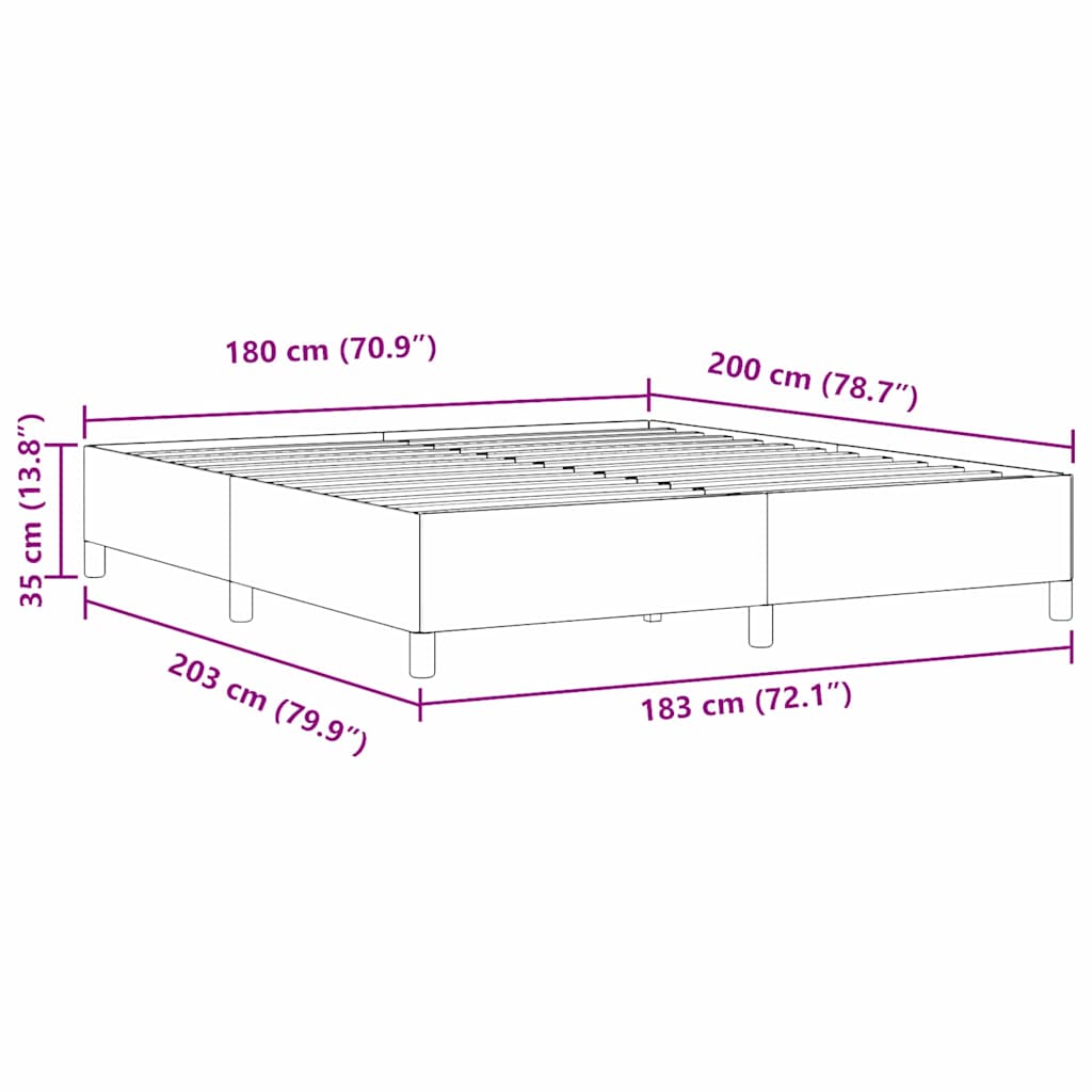 Bettgestell Hellgrau 180 x 200 cm Cordstoff