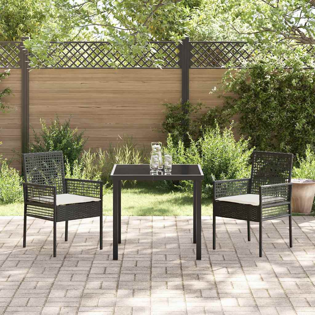Gartenstuhl 2 pcs Schwarz 53 x 60 x 85 cm Poly-Rattan
