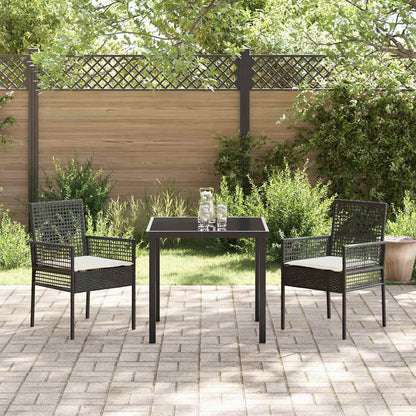 Gartenstuhl 2 pcs Schwarz 53 x 60 x 85 cm Poly-Rattan