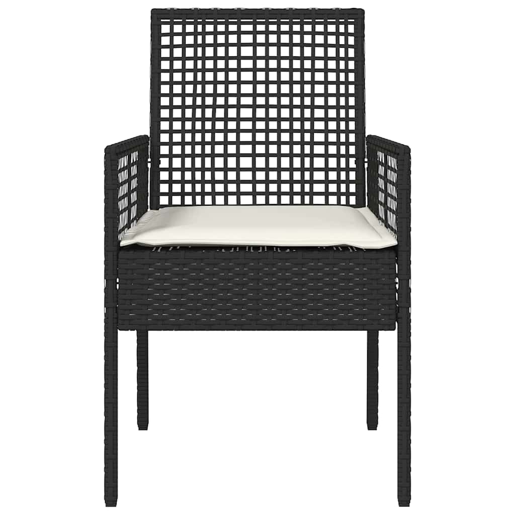 Gartenstuhl 2 pcs Schwarz 53 x 60 x 85 cm Poly-Rattan