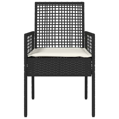 Gartenstuhl 2 pcs Schwarz 53 x 60 x 85 cm Poly-Rattan