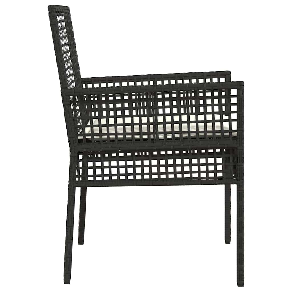 Gartenstuhl 2 pcs Schwarz 53 x 60 x 85 cm Poly-Rattan
