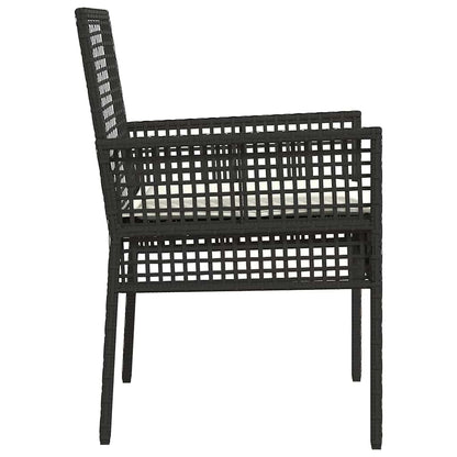 Gartenstuhl 2 pcs Schwarz 53 x 60 x 85 cm Poly-Rattan