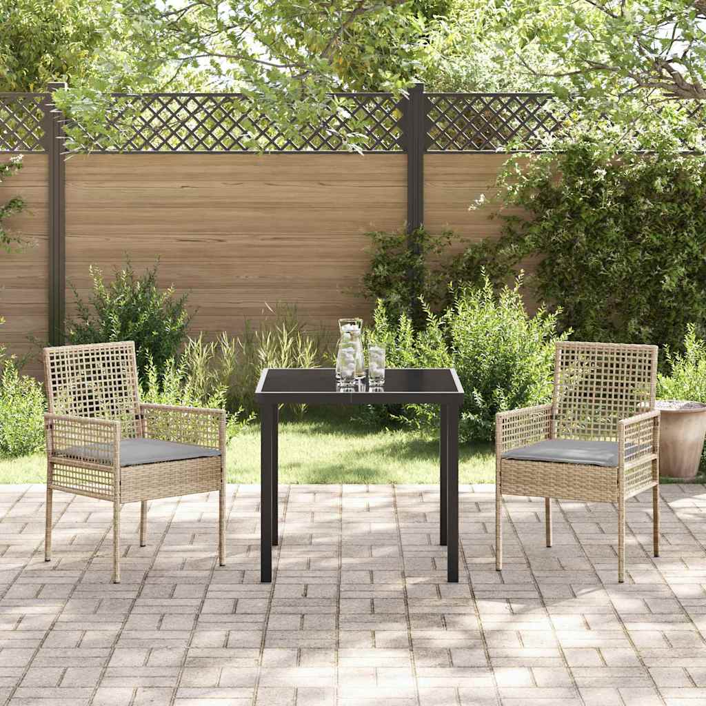 Gartenstuhl 2 pcs Beige 53 x 60 x 85 cm Poly-Rattan