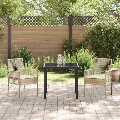 Gartenstuhl 2 pcs Beige 53 x 60 x 85 cm Poly-Rattan