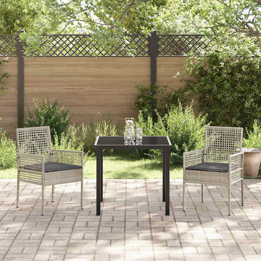Gartenstuhl 2 pcs Hellgrau 53 x 60 x 85 cm Poly-Rattan