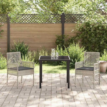 Gartenstuhl 2 pcs Hellgrau 53 x 60 x 85 cm Poly-Rattan
